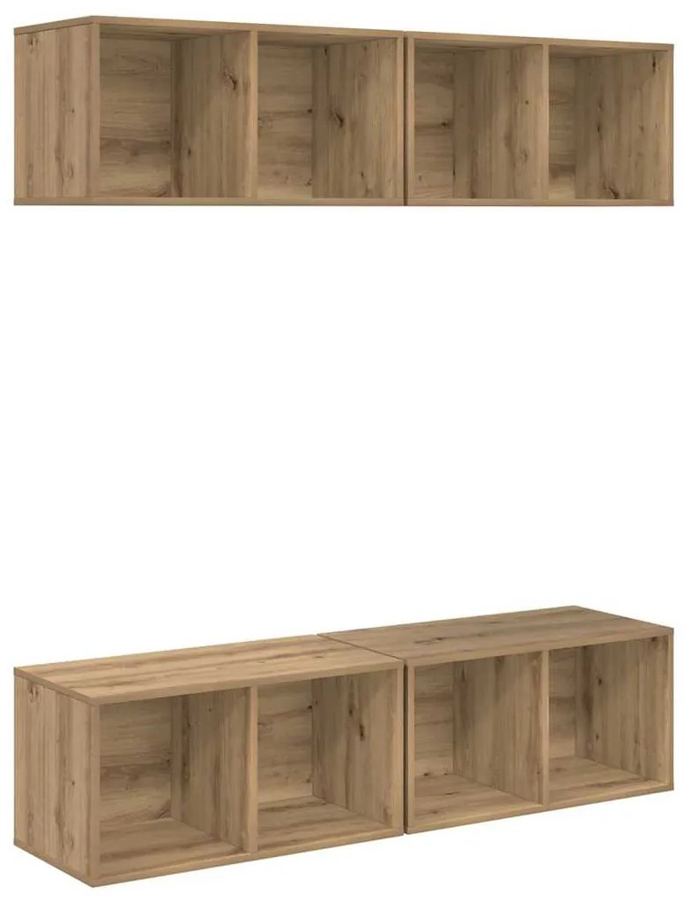 Gabinete de TV de Parede 4 pcs carvalho artisiano