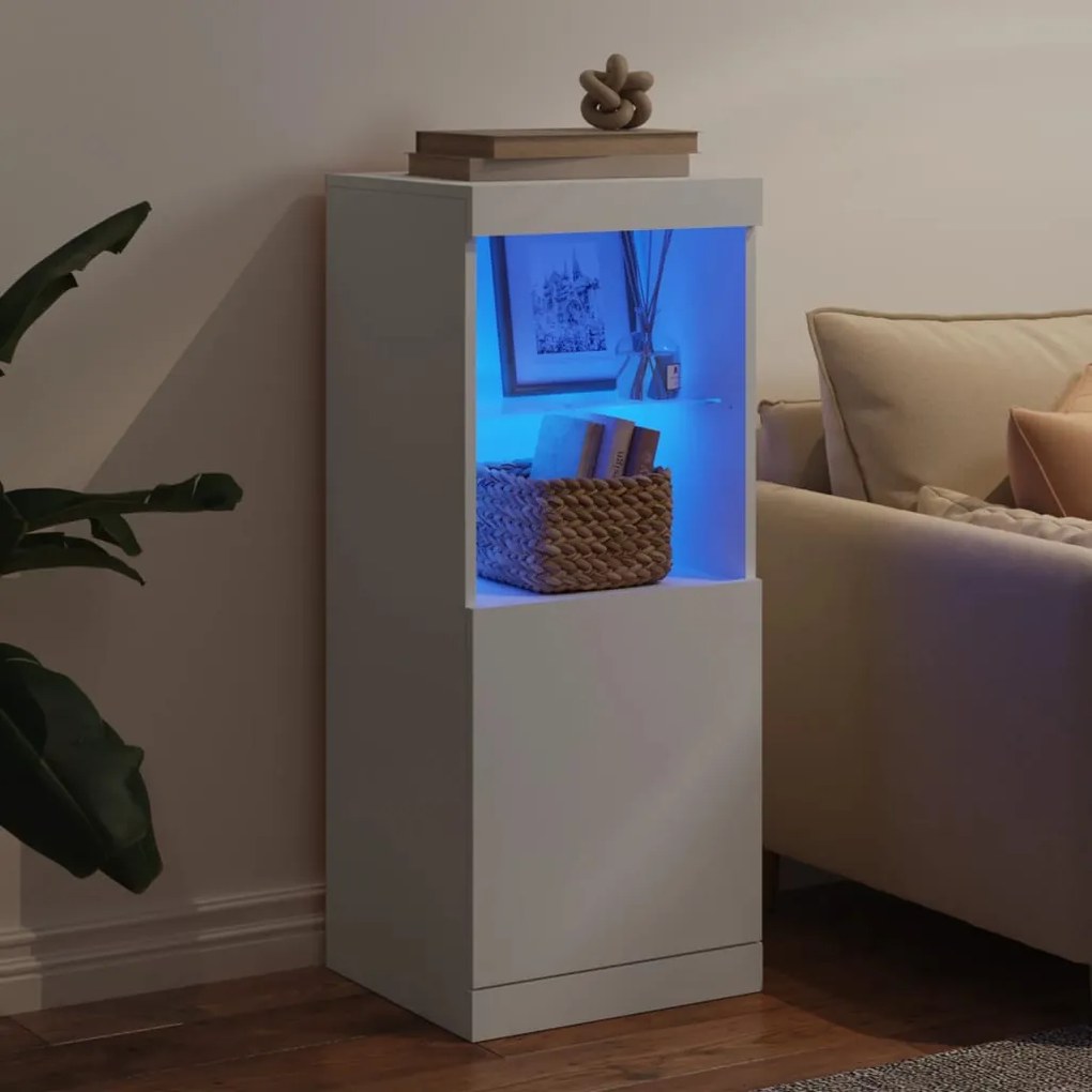 Aparador com luzes LED 41x37x100 cm branco