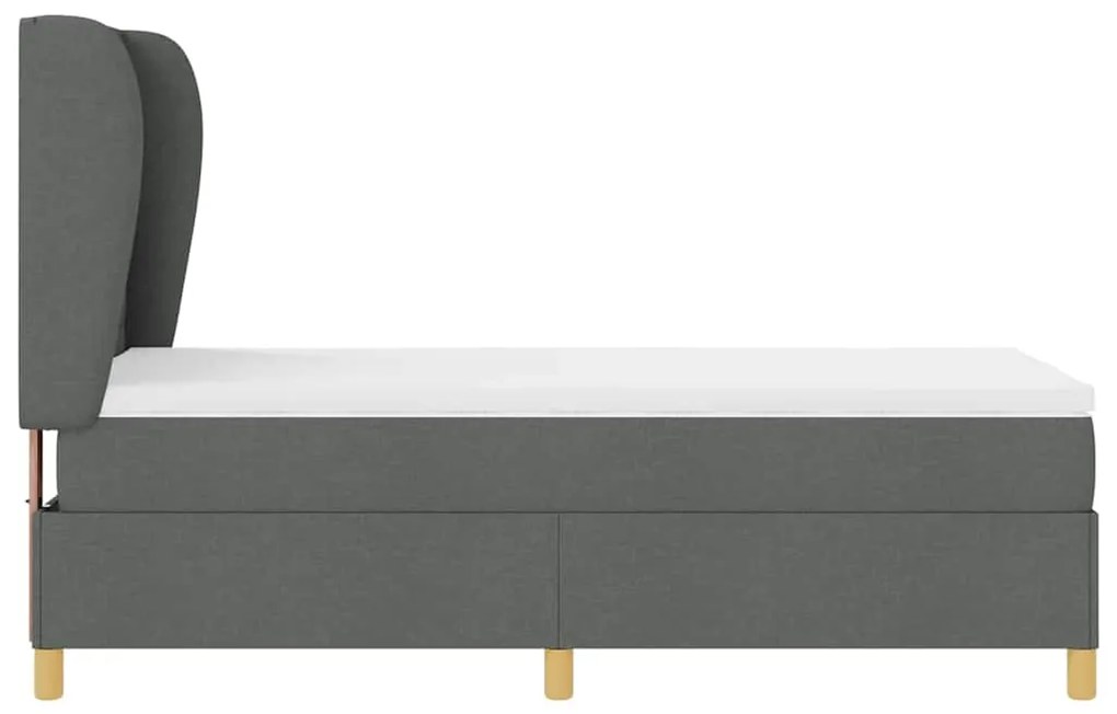 Cama Box com Colchão vidaXL Cinza Escuro 90x200 cm Tecido