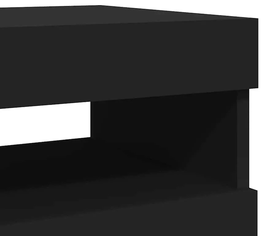 Móveis de TV com luzes LED 2 pcs 60x35x40 cm preto