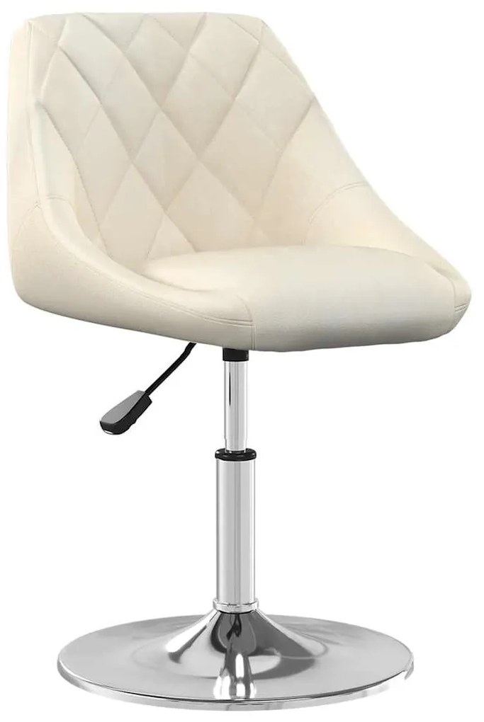 Cadeiras de jantar giratórias 2 pcs veludo cor creme