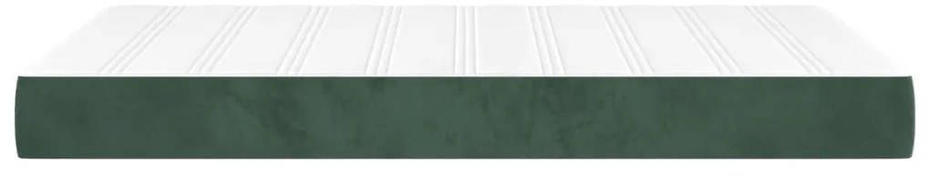 Colchão de molas ensacadas 120x200x20 cm veludo verde-escuro