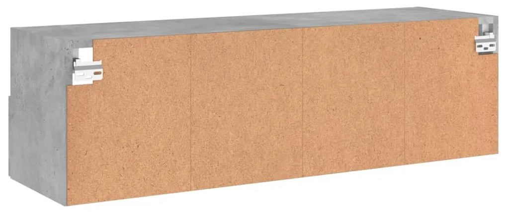 Móvel parede p/ TV 100x30x30 cm derivados madeira cinza cimento