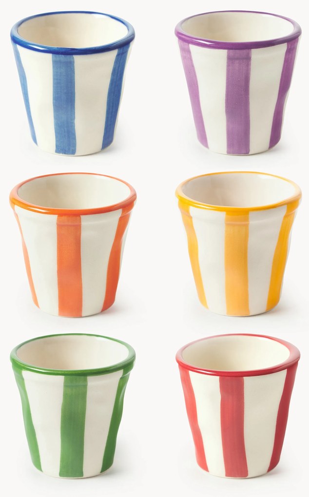 Chávenas de café expresso artesanais Righe, conjunto de 6