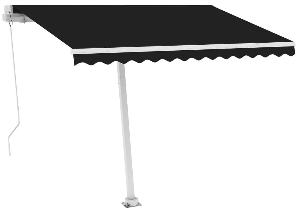 Toldo retrátil manual c/ LED 350x250 cm antracite