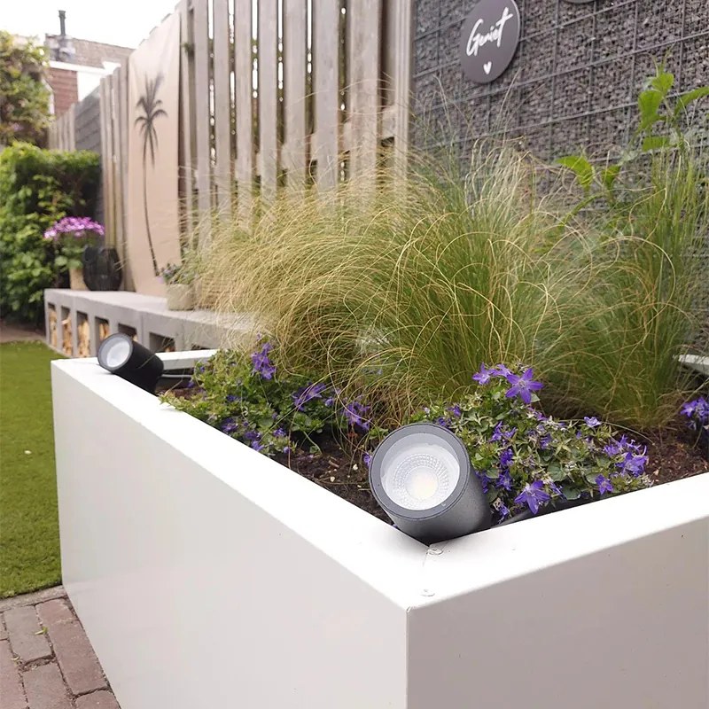 Projetores de exterior ajustável preto IP44 - Solo