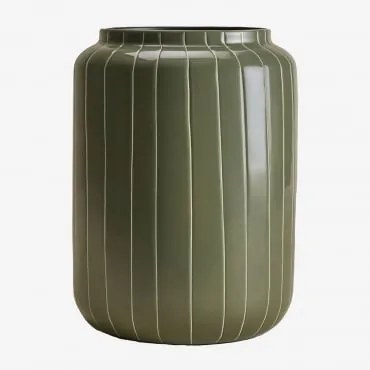 Vaso Em Ferro Bieberlis ↑30 Cm & Verde Azeitona Intenso - Sklum