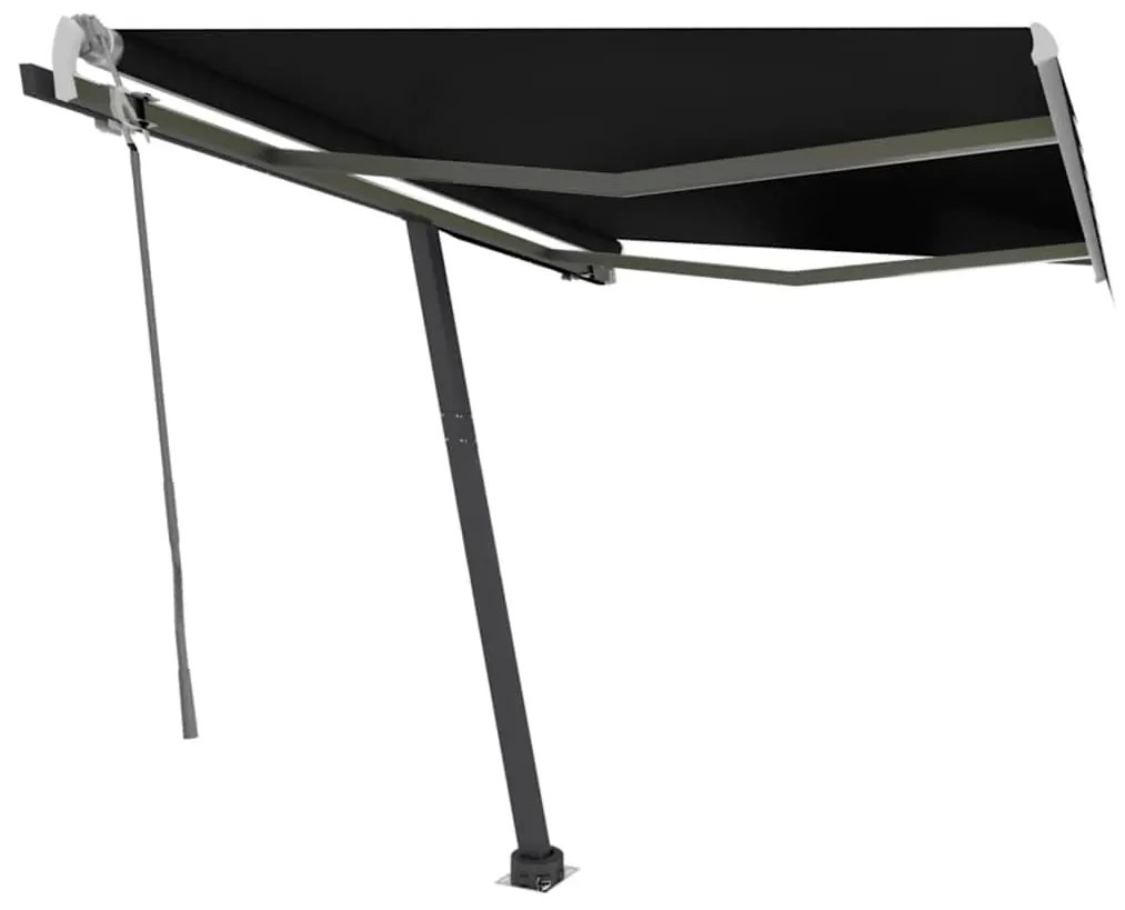 Toldo retrátil manual com LED 300x250 cm antracite