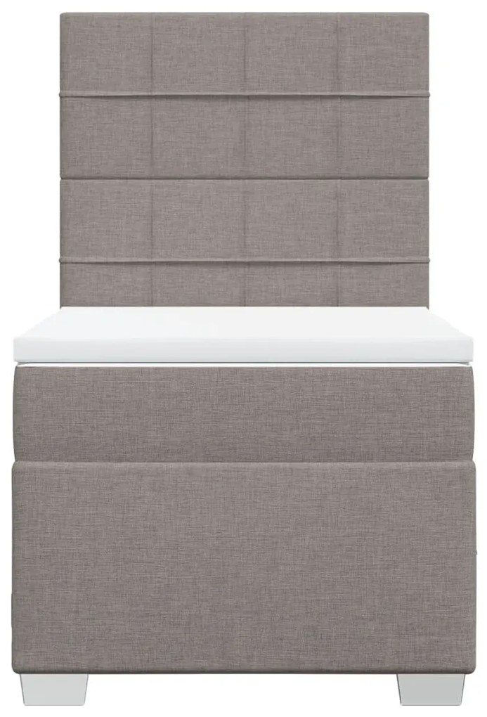 Cama com molas/colchão 100x200 cm tecido cinza-acastanhado