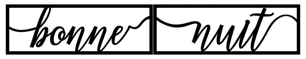 Acessório Decorativo de Parede Bonne Nuit 1 – Preto – 90 x 15 cm