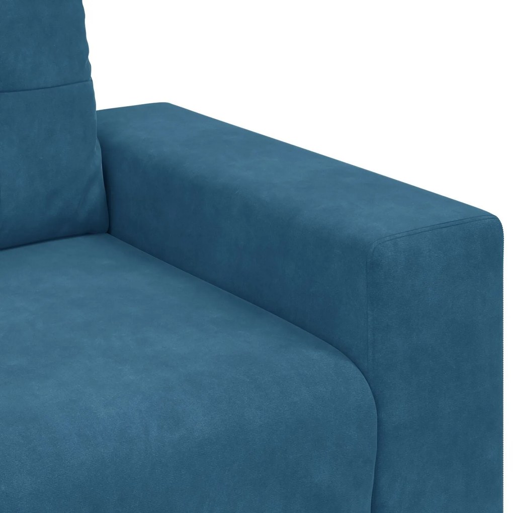 Sofá Loveseat vidaXL Azul 120 cm em Veludo