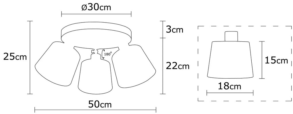 Candeeiro de Teto Kemer – Prateado – Diâmetro 50 cm