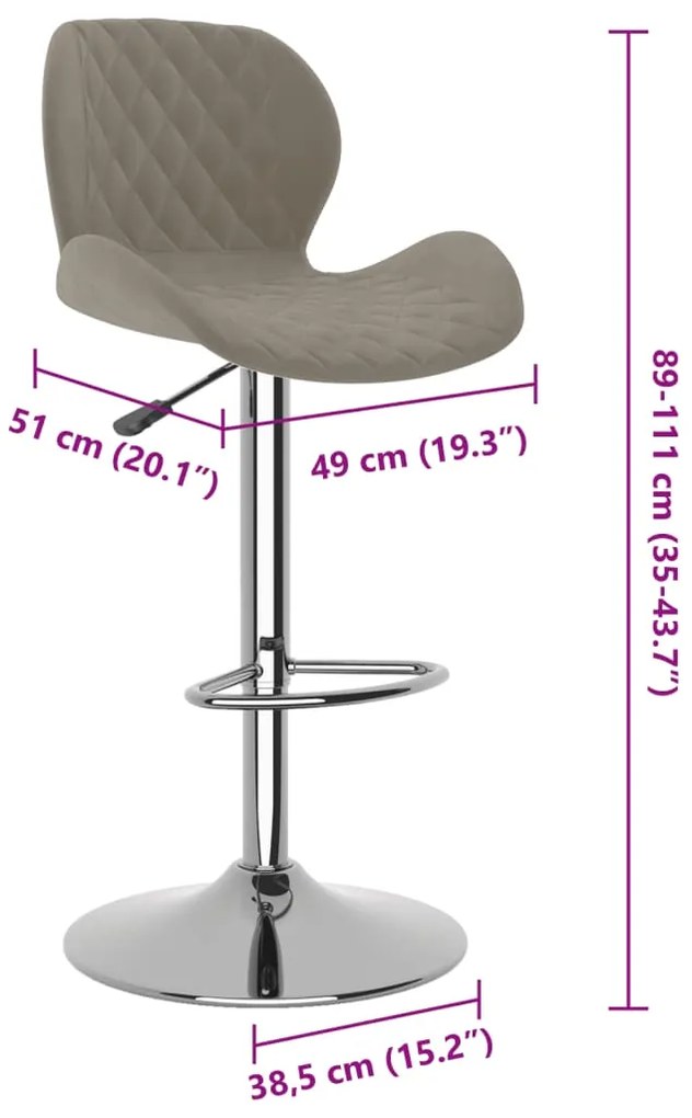Bancos de bar 2 pcs veludo cinzento-claro