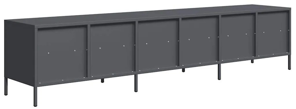 Móvel de TV 202x39x43,5 cm aço laminado a frio antracite