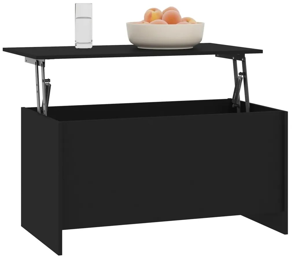 Mesa de centro 102x55,5x52,5 cm madeira processada preto