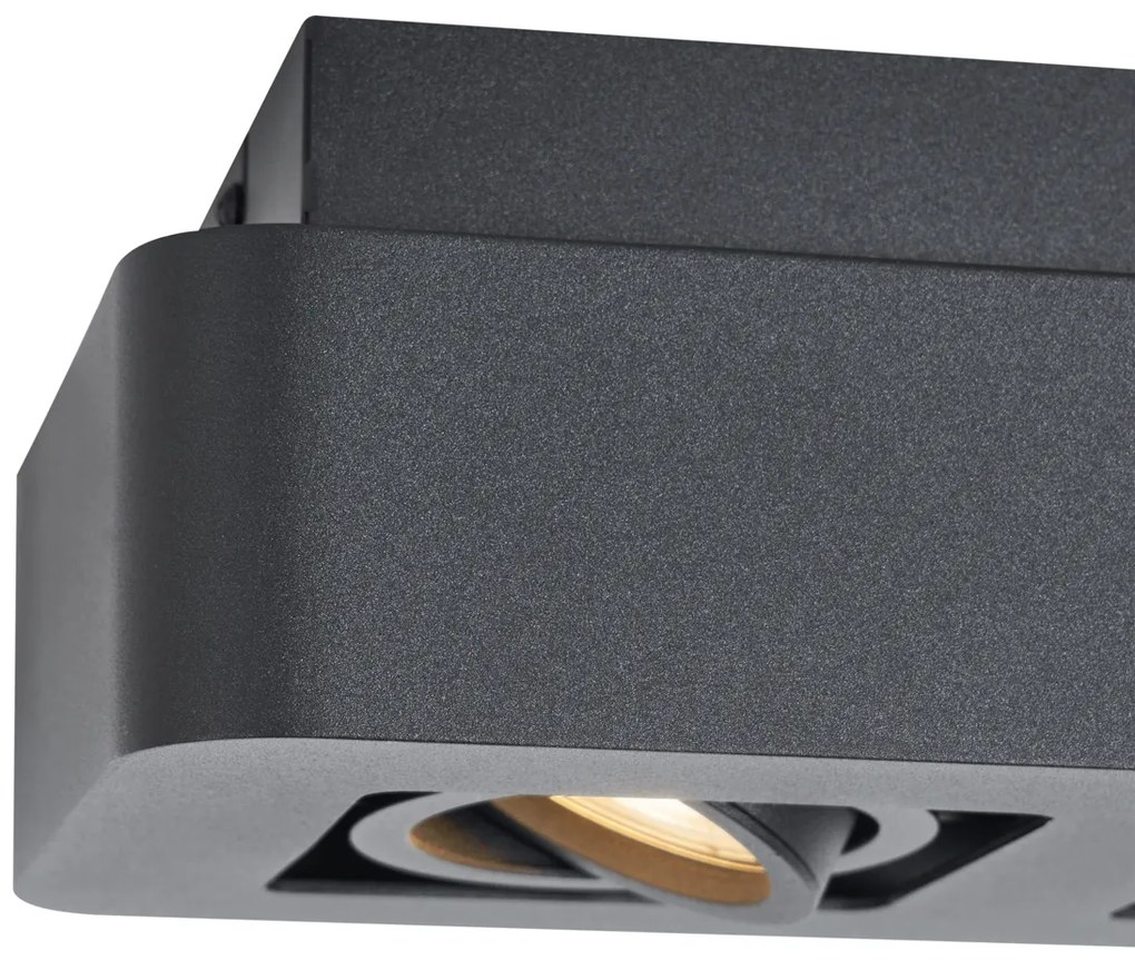 Foco de superfície arredondado preto 2 luzes giratório e inclinável - Dox