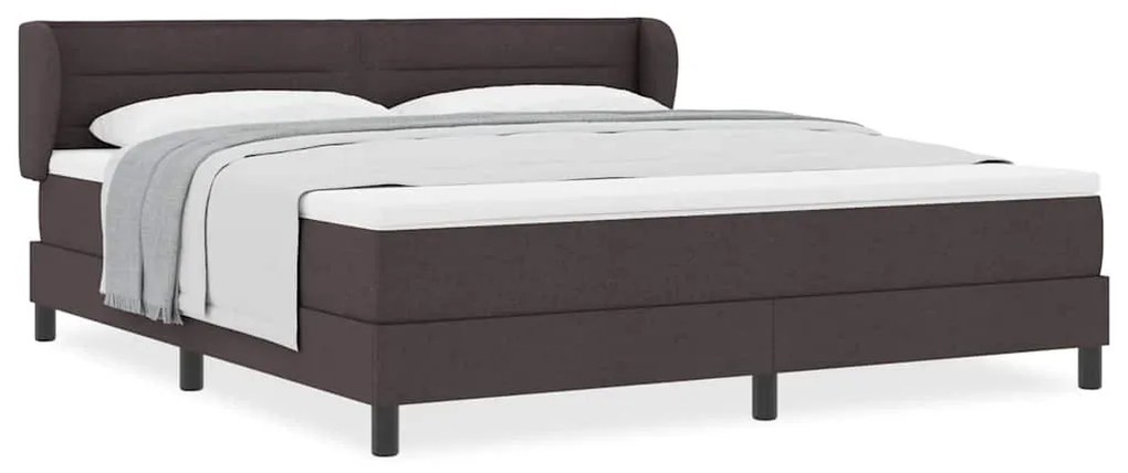 Cama Box com Colchão vidaXL Castanho Escuro 180x200 cm Tecido