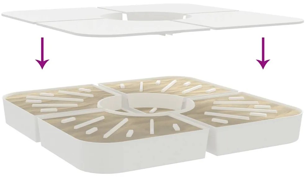 4 pcs conj. base para guarda-sol de suporte cruzado 100 kg PP