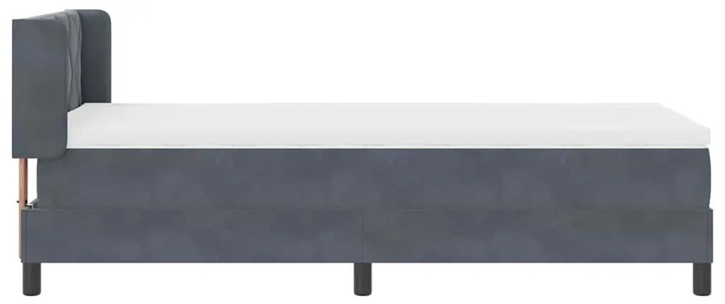 Cama Box Spring com Colchão VidaXL Cinza Escuro 90x200 cm Veludo