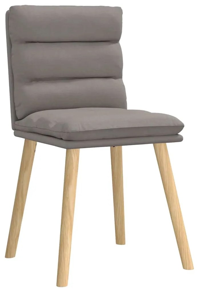 Cadeiras de jantar 6 pcs tecido cinzento-acastanhado