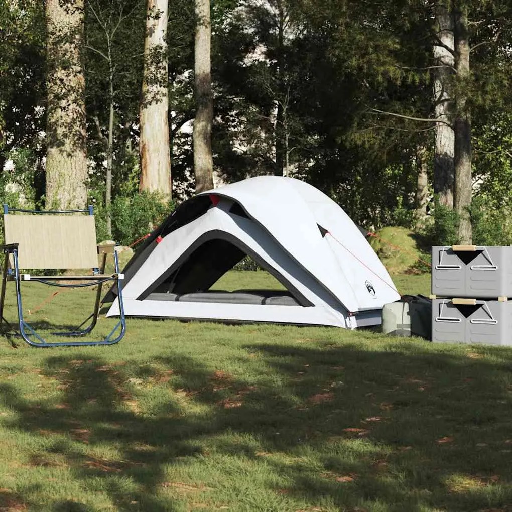 vidaXL Tenda de campismo p/ 1 pessoa tecido opaco impermeável branco