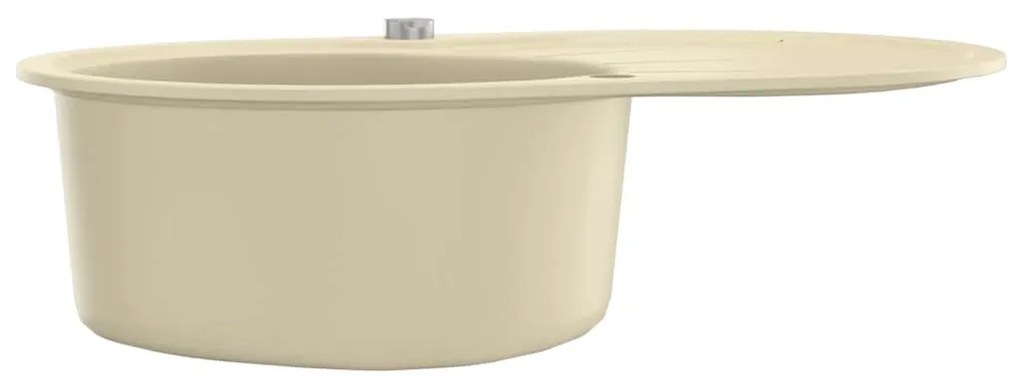 Lava-louça com 1 cuba oval granito bege