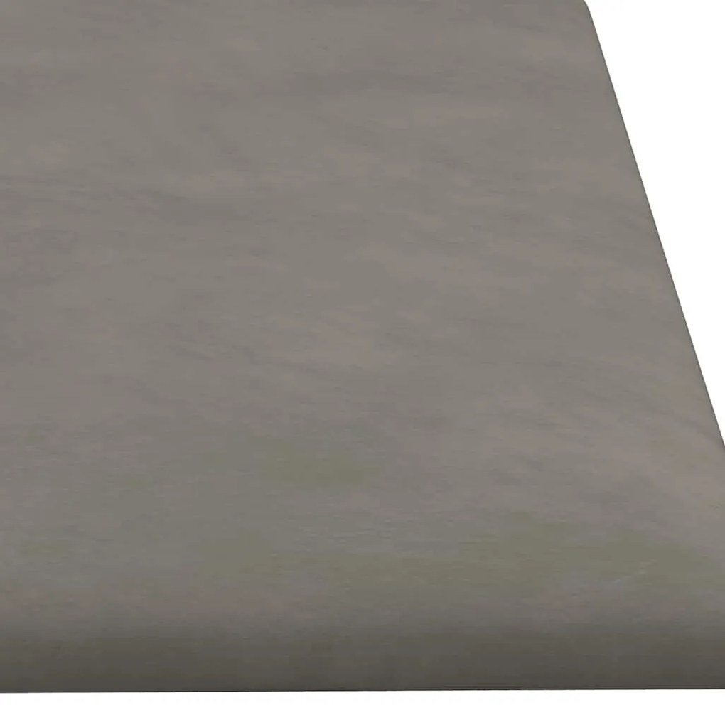 Painel de parede 12 pcs 60x15 cm veludo 1,08 m² cinza-claro