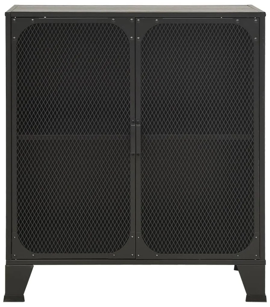 Armários arrumação 2pcs 72x36x82 cm metal e MDF cinzento