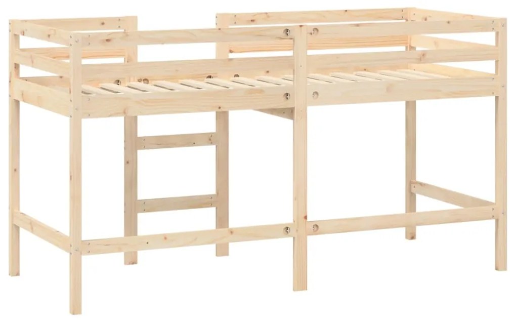 Cama alta p/ criança c/ escada 80x200cm madeira de pinho maciça