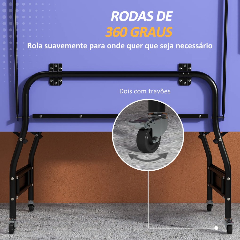 Mesa de Ping Pong Dobrável Profissional com Rodas Inclui 2 Raquetes e 3 Bolas para Interior e Exterior 274x152,5x76 cm Azul