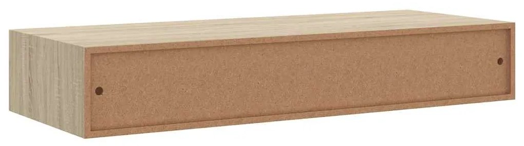 Prateleiras de parede c/ gavetas 2pcs MDF 60x23,5x10cm cinzento