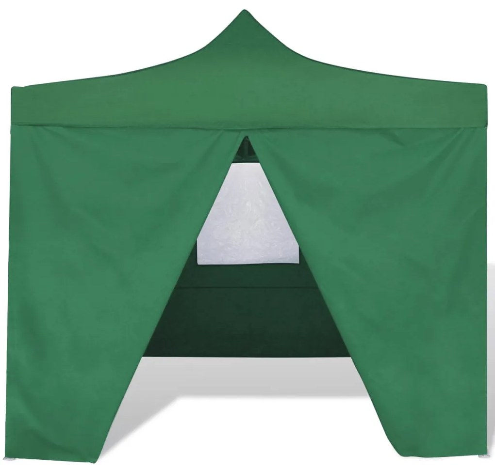 Tenda dobrável 3 x 3 m verde com 4 paredes