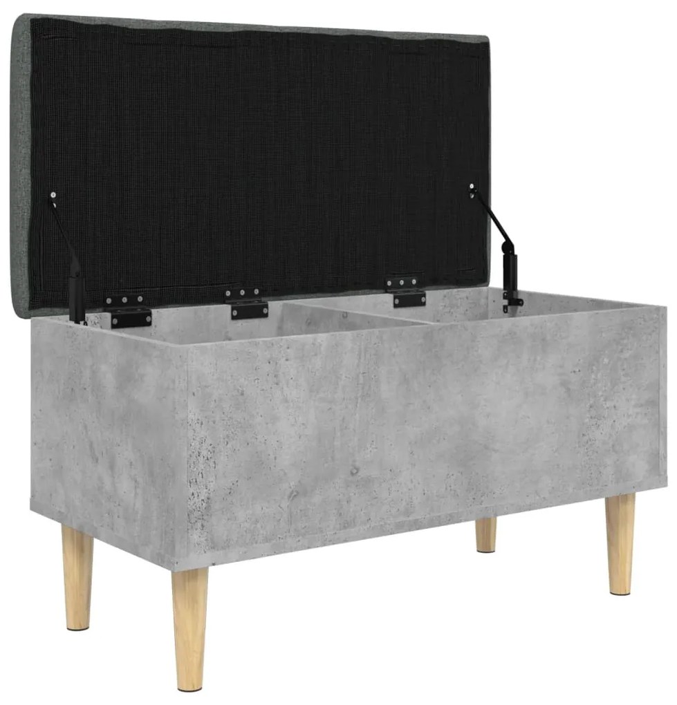 Banco de arrumação 82x42x46cm derivados madeira cinza cimento