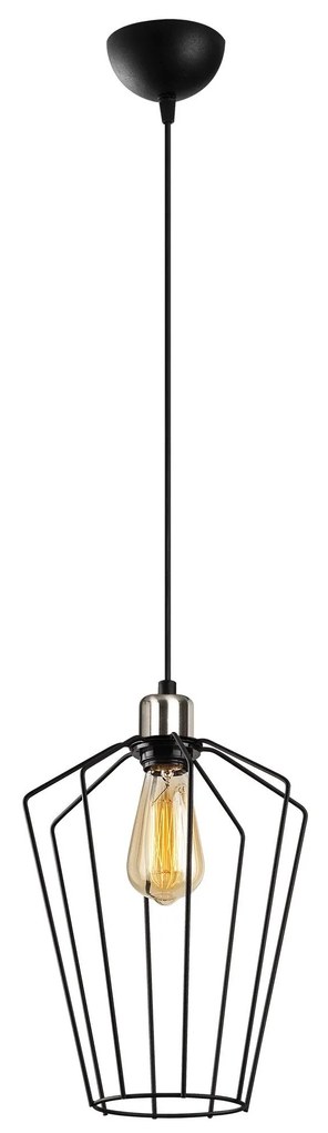 Candeeiro de Teto Fener – Preto Níquel – 25 cm x 126 cm
