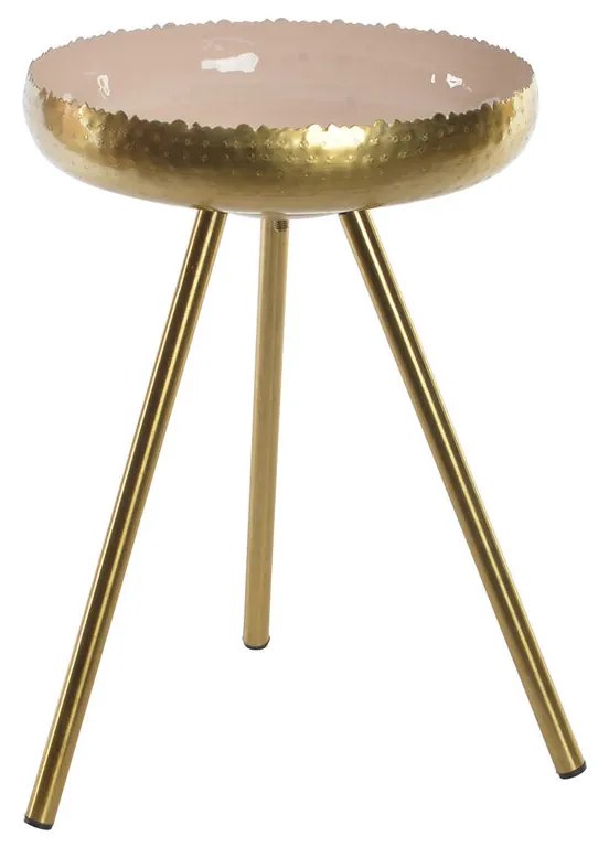 Mesa de Apoio Dkd Home Decor Cor de Rosa Dourado Alumínio Lacado (43 X 43 X 61 cm)