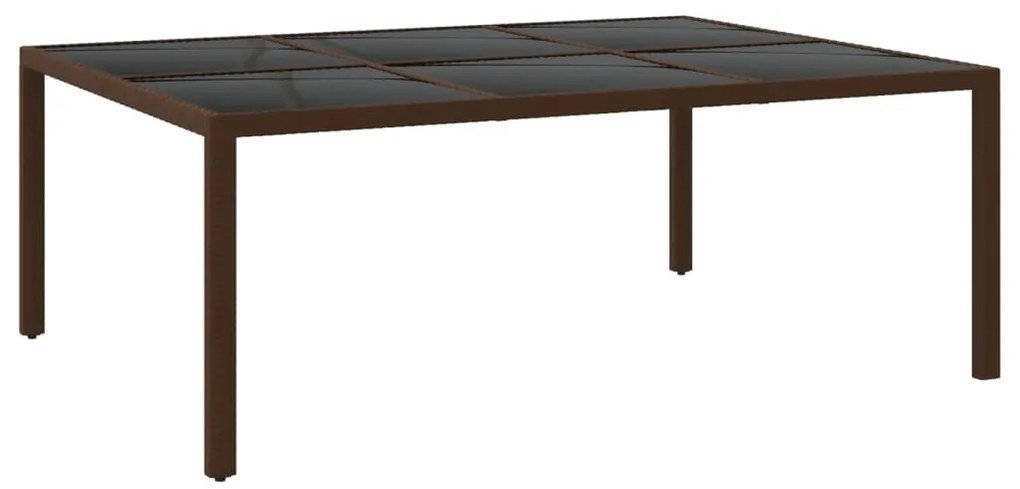 11 pcs conjunto de jantar para jardim vime PE castanho