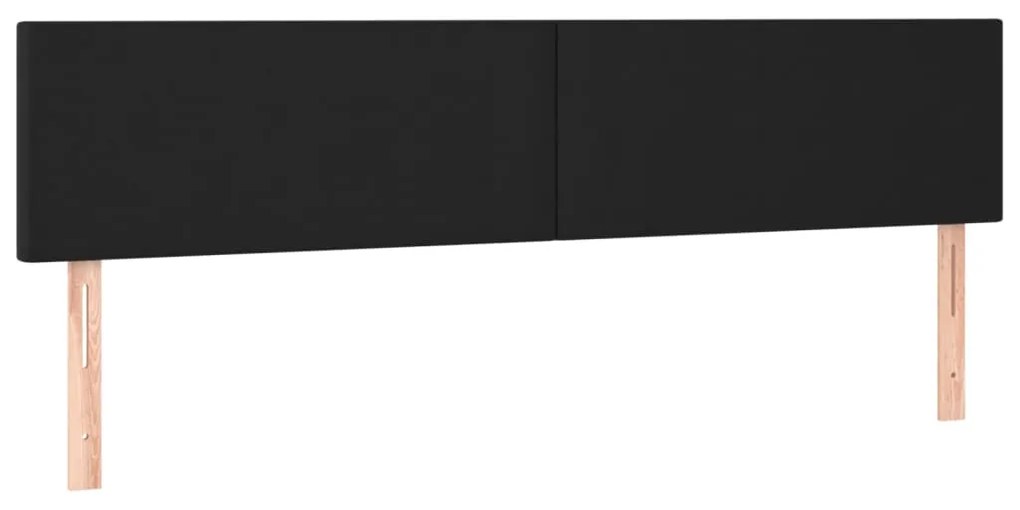 Cabeceira de cama c/ LED couro artificial 180x5x78/88 cm preto