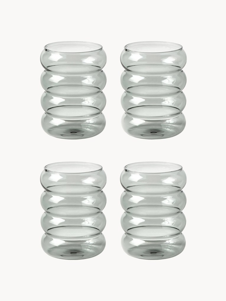 Copos artesanais em vidro borossilicato Bubbly, conjunto de 4