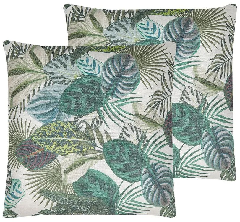 Conjunto de 2 almofadas multicoloridas 45 x 45 cm NOLINA Beliani