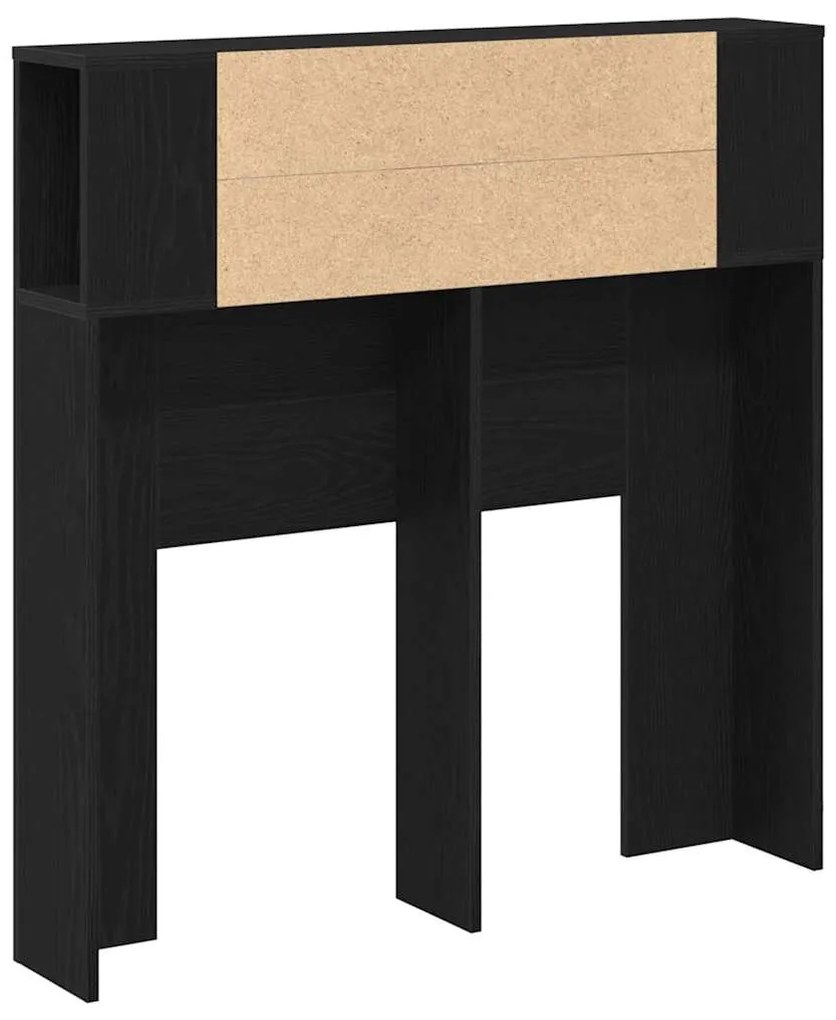 Cabeceira Armário vidaXL Preto Carvalho 100x19x104,5 cm Feita de Madei