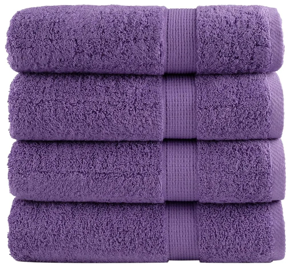 Toalhas de banho premium SOLUND 4 pcs 70x140 cm 600 gsm roxo