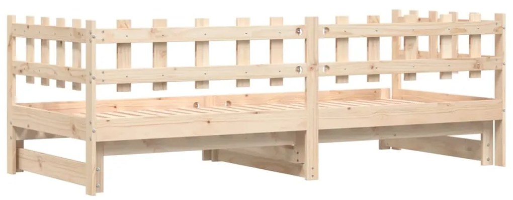 Sofá-cama de puxar 2x(80x200) cm madeira de pinho maciça