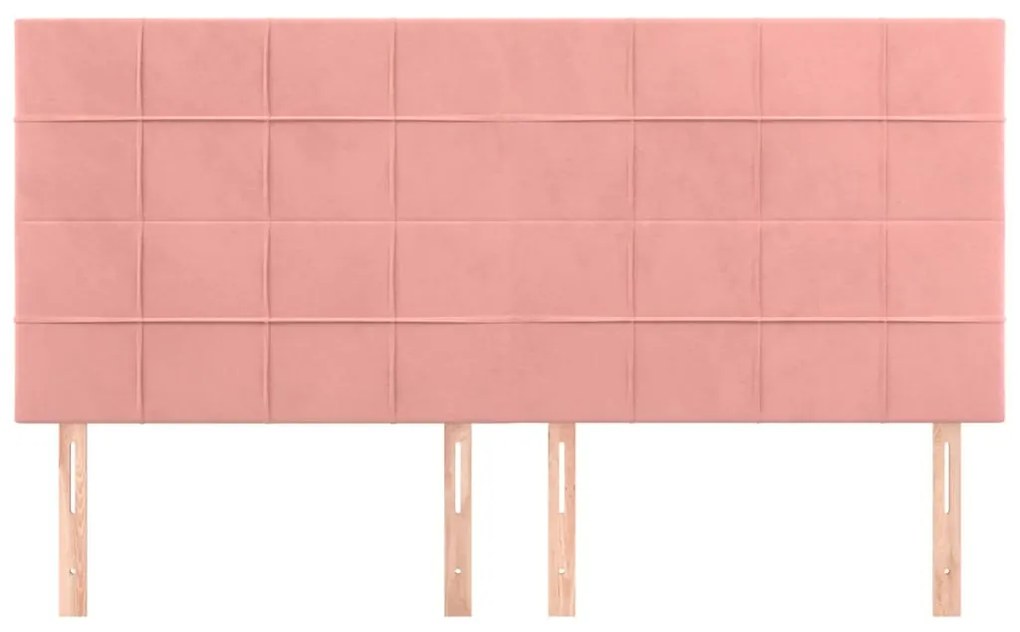 Cabeceira de cama 4 pcs veludo 100x5x78/88 cm rosa