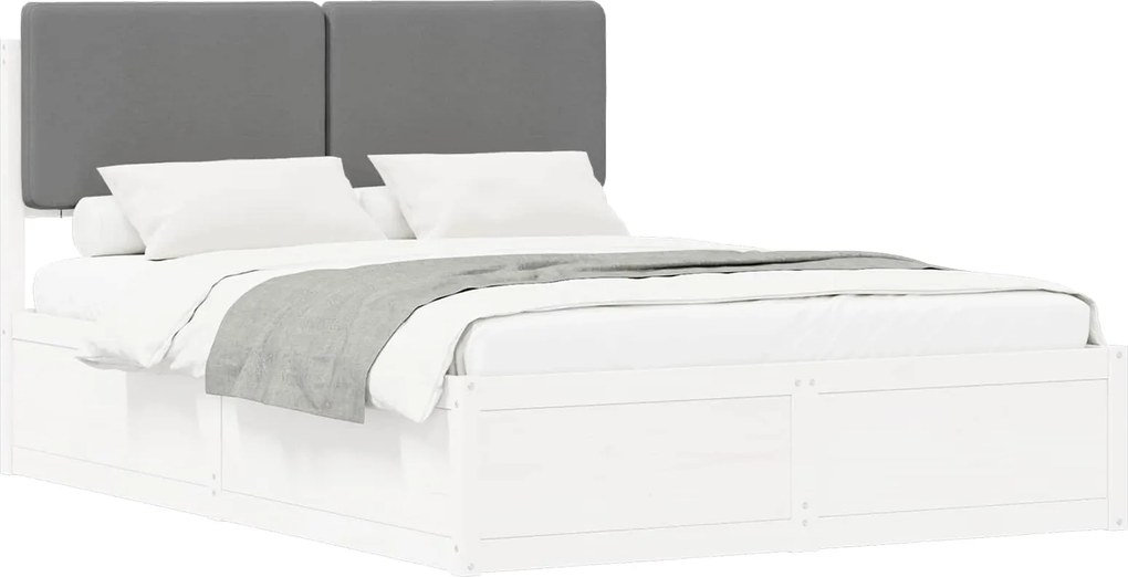 vidaXL Estrutura de Cama com Cabeceira Estofada Cinzento-claro