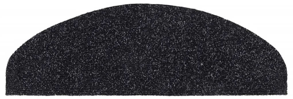 Tapetes de escada adesivos 15 pcs 65x21x4 cm preto
