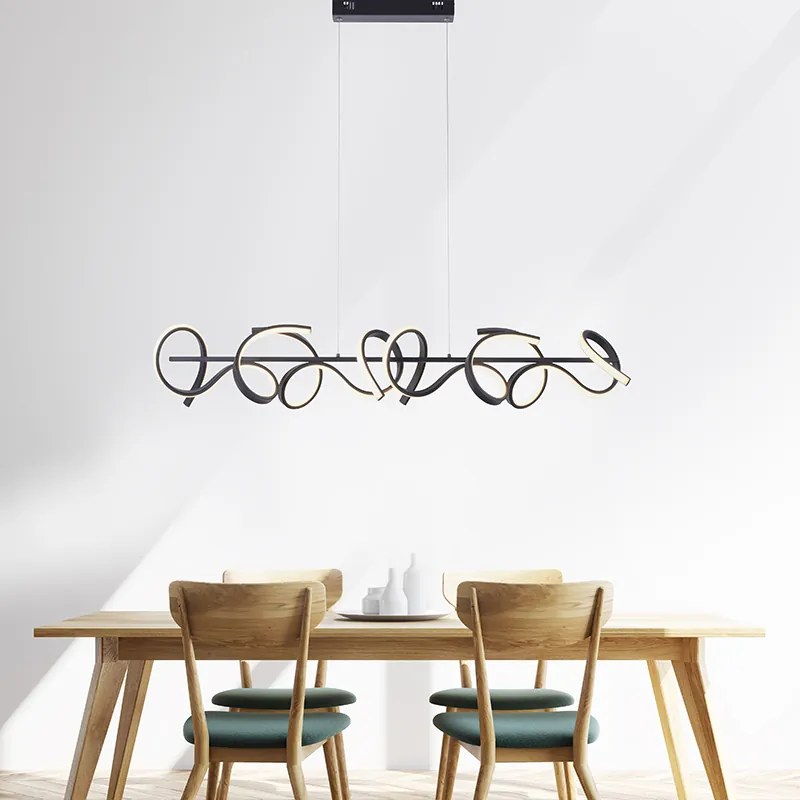 Candeeiro de suspensão design preto com LED e dimmer - Krisscross Design
