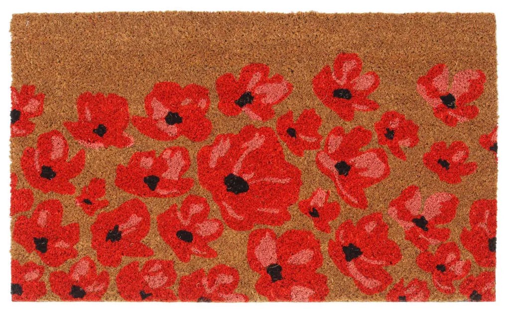vidaXL Tapete de porta 45x75 cm fibra de coco tufada natural