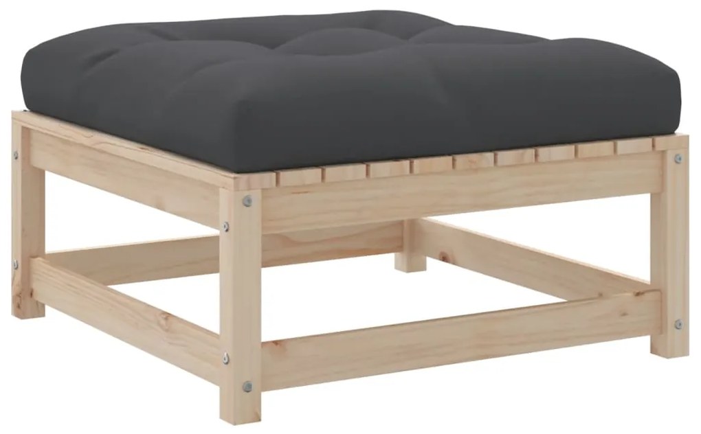 8 pcs conjunto sofás de jardim com almofadões pinho maciço