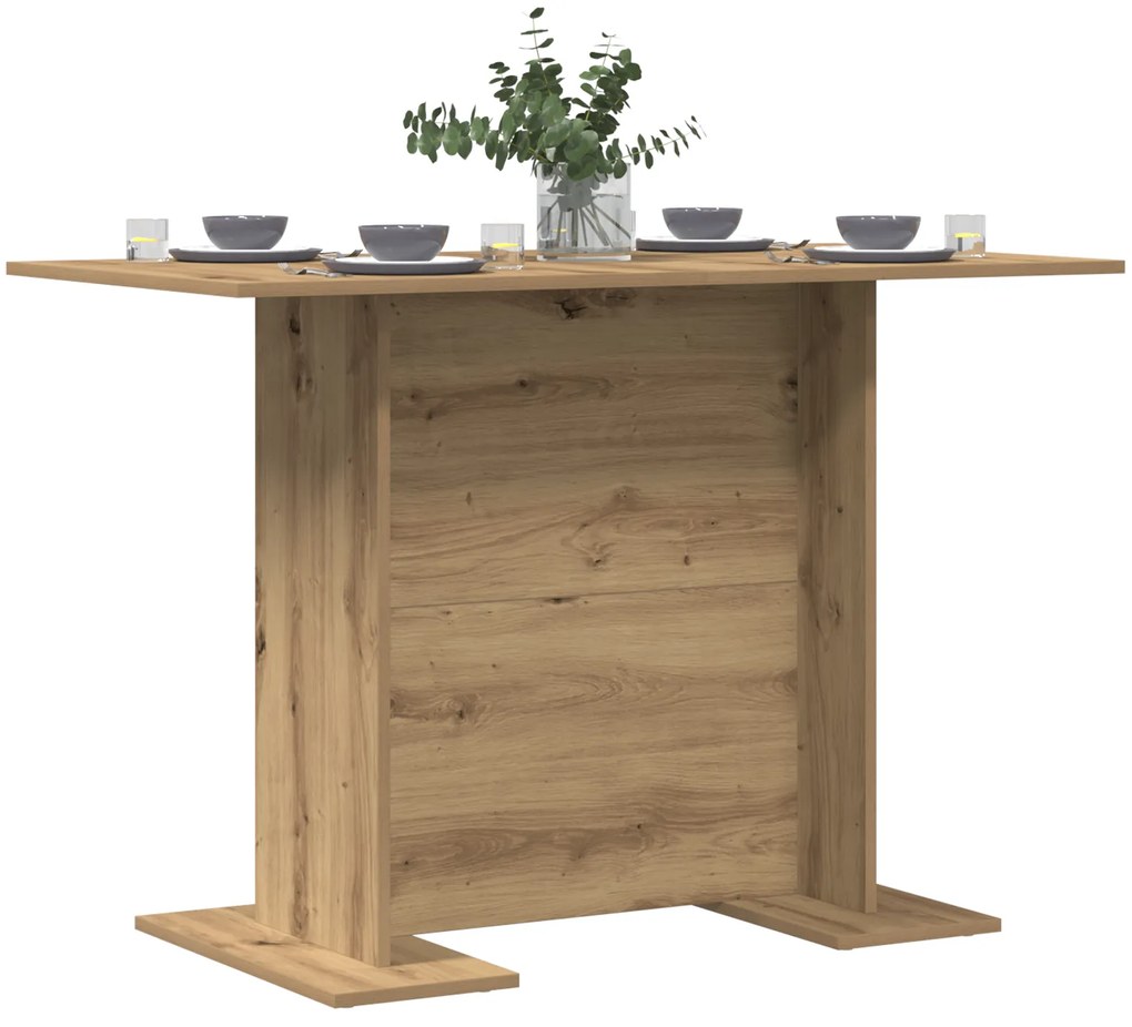 Mesa de Jantar vidaXL Artisan Oak 110x60x75 cm Madeira Engrenhada