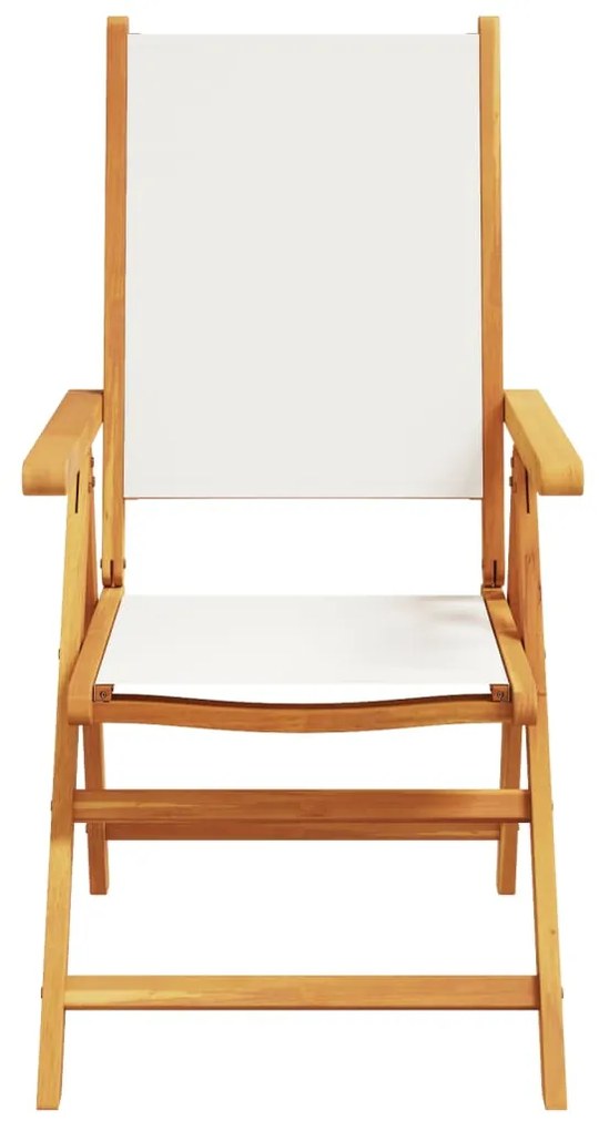 Cadeiras jardim reclin. 4 pcs tecido/madeira maciça branco nata